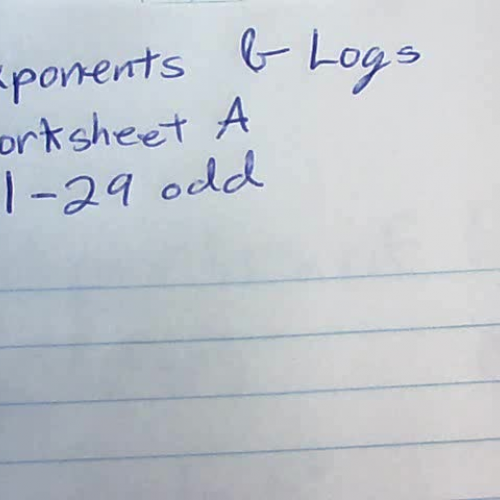 L09-03 - Exponents & Logs Worksheet (odd numbers)