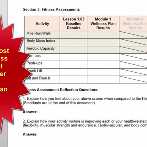 TUTORIAL Wellness Plan - Fitness Results  Section
