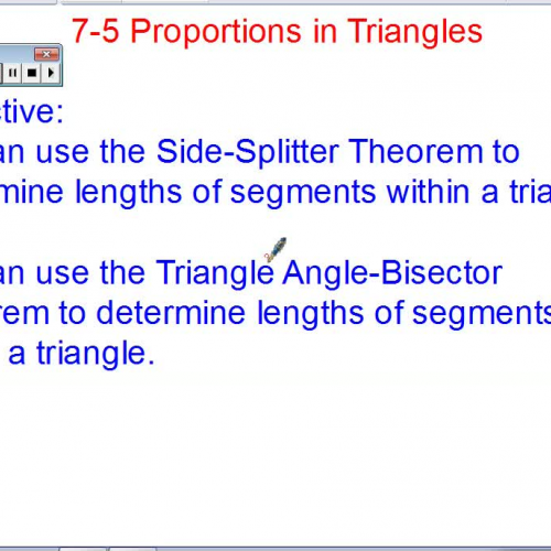 Section 7-5 Proportions in Triangles