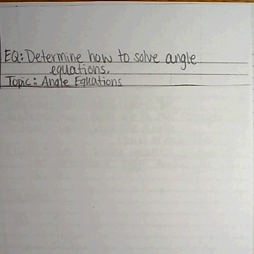 Angle Equations CNotes
