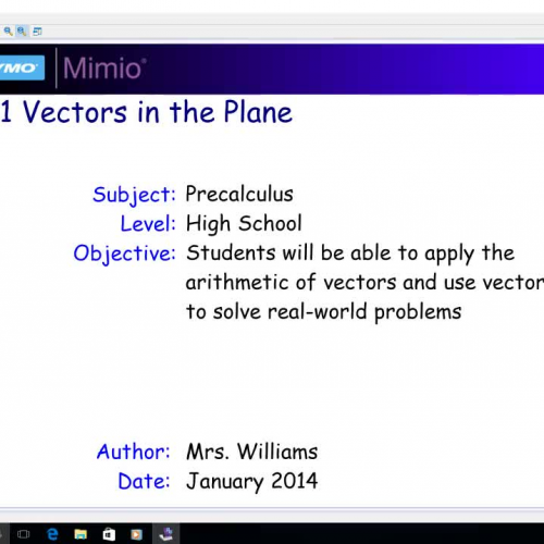 6.1 Vectors in the Plane - Part 1