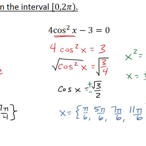 Pre-Calc @ Harrison: Solving Simple Trig Equations