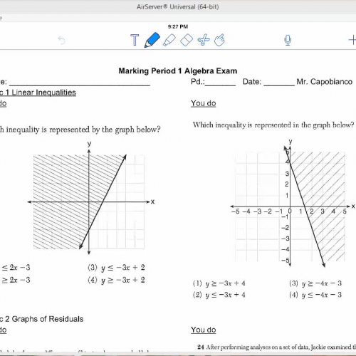 Review for Algebra 1 test