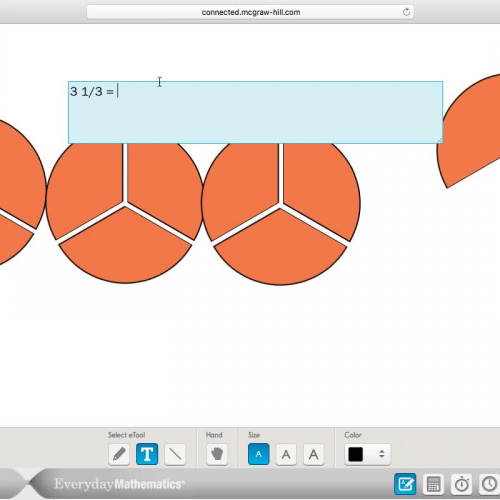 Converting Mixed Numbers to Improper Fractions with fraction circles