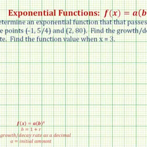  Ex: Find an Exponential Function Given Two Points - Initial Value Not Given