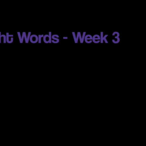 2nd grade Sight Words - Week 3