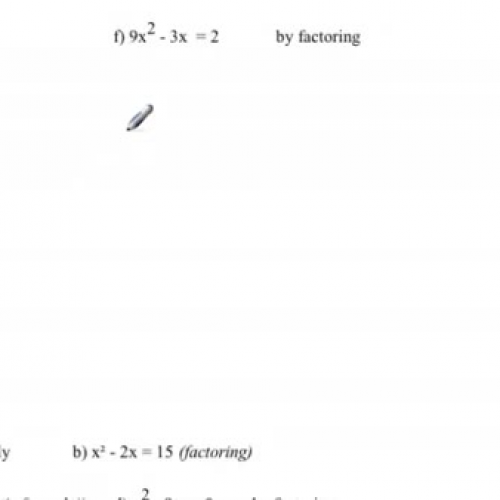  Quadratic equation : Find x-intercepts by factoring