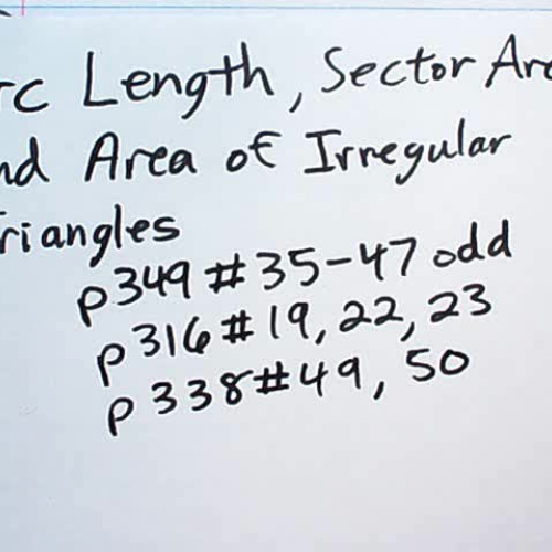 L13-02 - Circle Arcs & Sector Area and Triangle Area