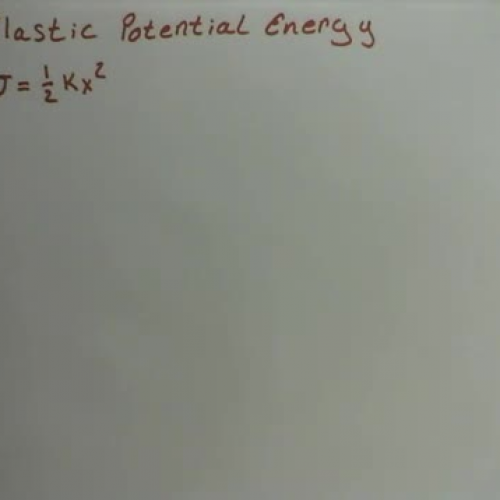  Elastic Potential Energy - A basic introductory lesson to coincide with worked examples