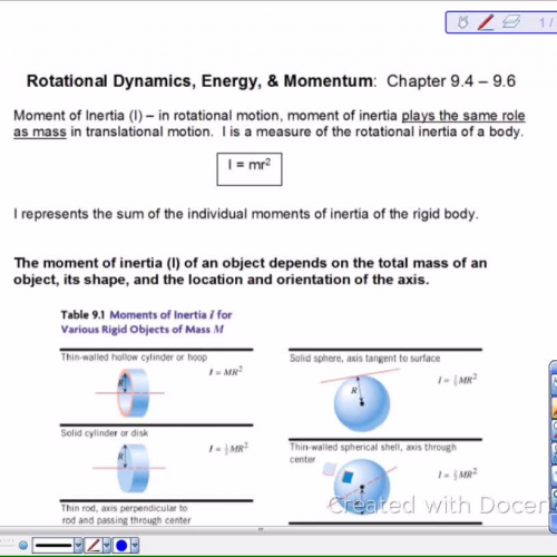 Rotational Dynamics, Energy, and Momentum Lesson
