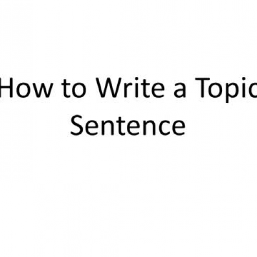 How to Write a Topic Sentence