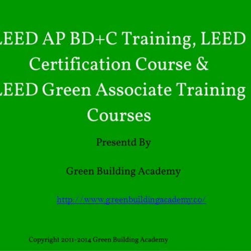 LEED Green Associate Training, LEED Certification Course and Strategy