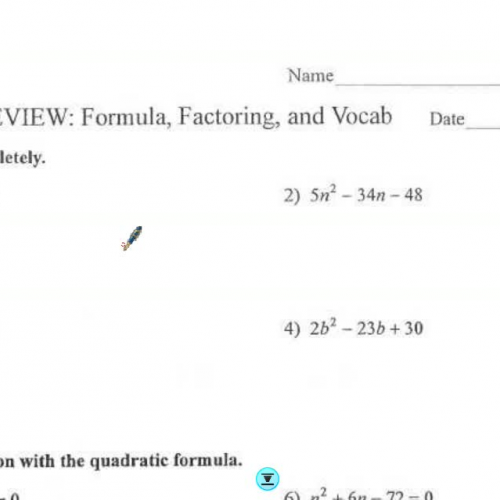 Quadratic Formula Test Review