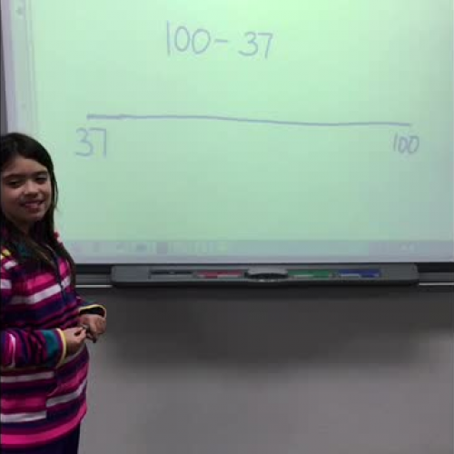 Subtraction on a number line