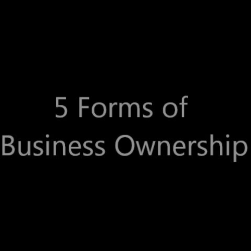 Forms of Business Ownership and Writing a Business Plan