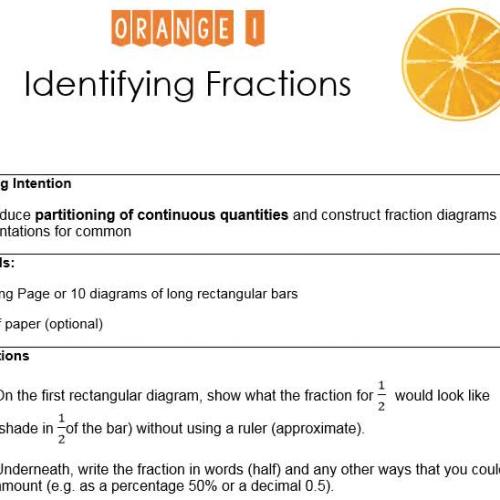 Orange 1 Identifying Fractions