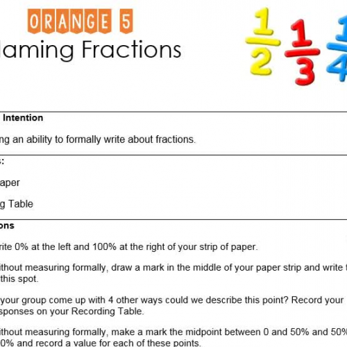 Orange 5 Naming  Fractions