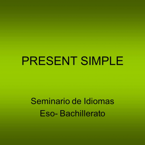 PRESENT SIMPLE