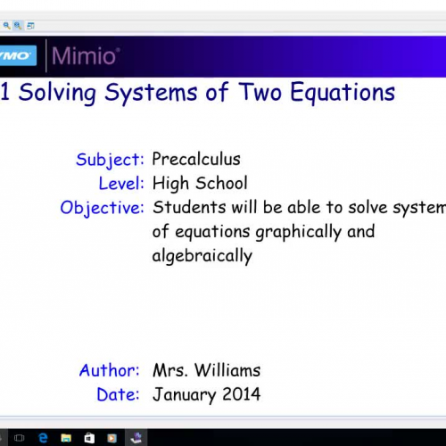 7.1 Solving Systems of Two Equations
