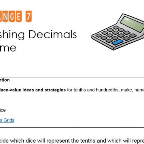 Orange 7 Dashing Decimals