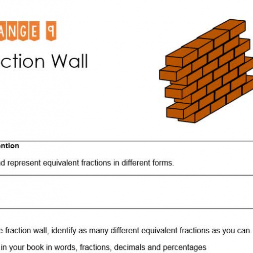 Orange 9 Fraction Wall