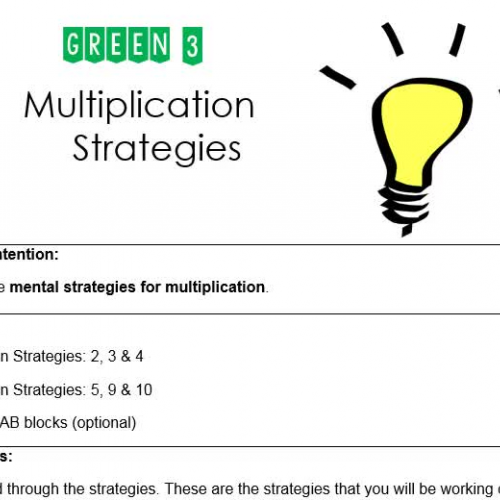Green 3 Multiplication Strategies