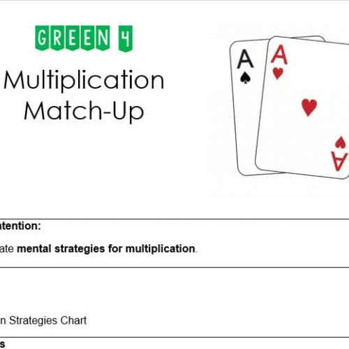 Green 4 Multiplication Match Up