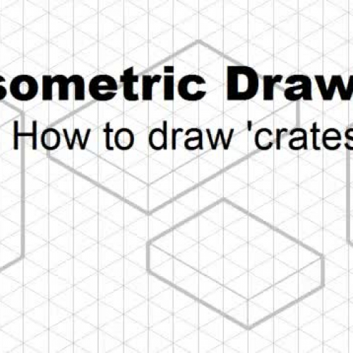 How to draw an isometric crate using grid paper. 