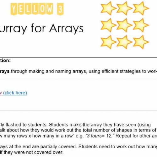 Yellow 3 Hurray for Arrays