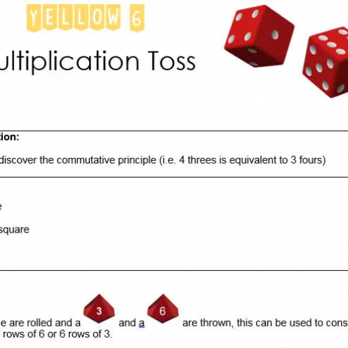Yellow 6 Multiplication Toss