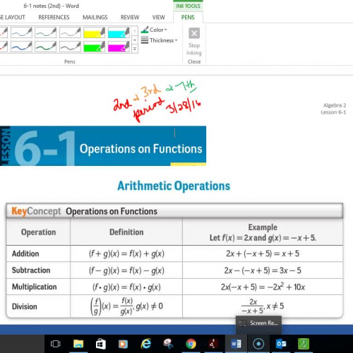 Alg 2 Lesson 6-1 Part 2 (2nd)