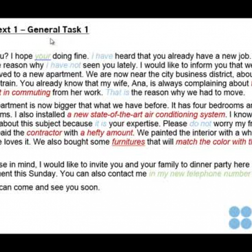 A teacher's feedback on writing task 1