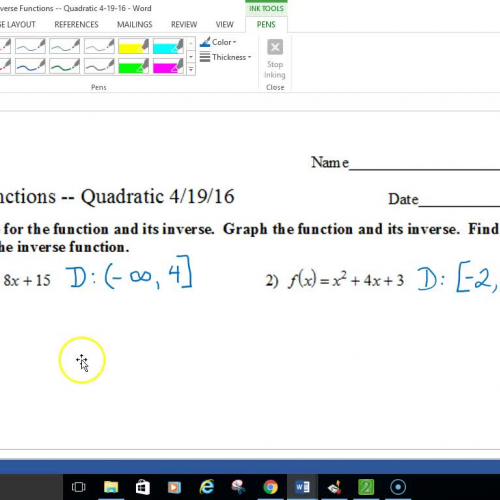 Alg 2 Lesson 6-2 Assignment 1 (2nd)