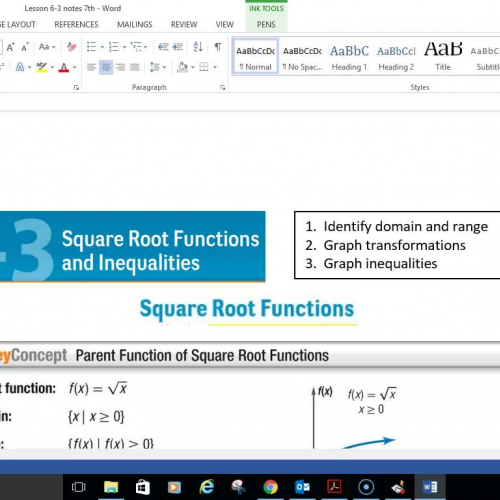 Alg 2 Lesson 6-3 Part 1 (7th)