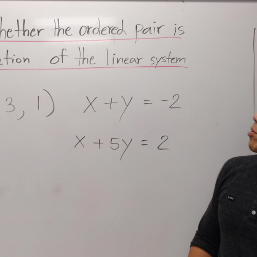 1.) Tell whether the ordered pair is a solution of the linear system