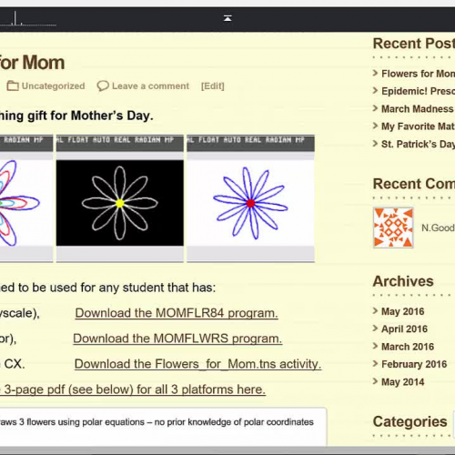 Flowers for Mom with Graphs and Mathematics