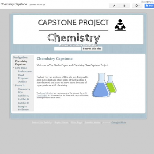 Chemistry Capstone - Google Sites Editing