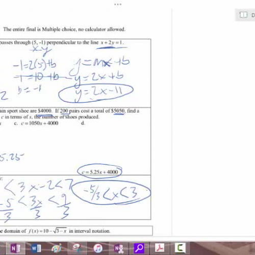 PreCalculus End Of Course Review Chapter P