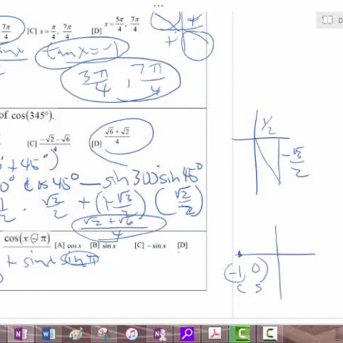 PreCalculus End Of Course Review Chapter 4 and 5