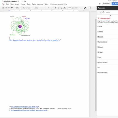 Research Doc in your Chemistry Capstone Site
