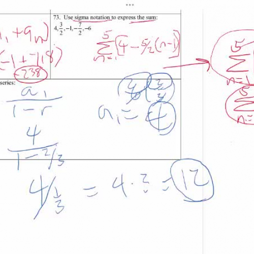 PreCalculus Honors EOC Review Chapter 9 Sequences