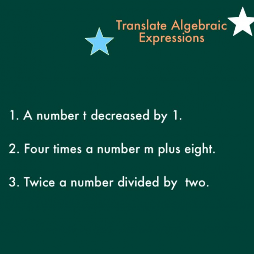 Translate Algebraic Expressions