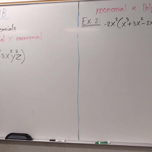 Algebra 1B Lesson 3 Multiplying Polynomials Part 1