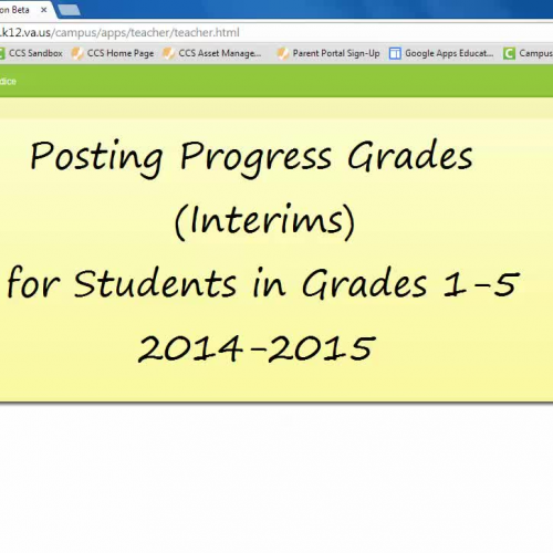 Posting Progress Reports Grades 1-5