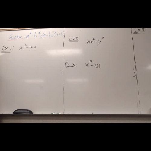 Algebra 1B Lesson 9 Factor a^2 - b^2