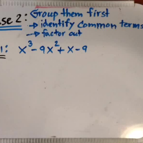 Algebra 1B Lesson 9 Factor by Grouping Case 2
