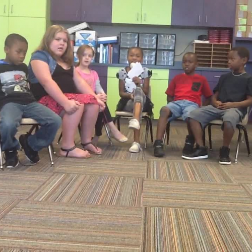 First grader interviews other first graders about school