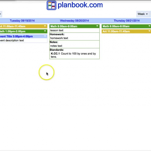 3. Planbook.com - Setting up your Lessons and Events