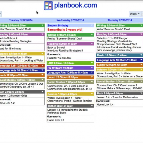 9. Planbook.com - Creating templates for a class