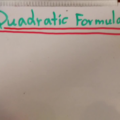 Algebra 1B Lesson 14 Use the Quadratic Formula to Solve the Equations